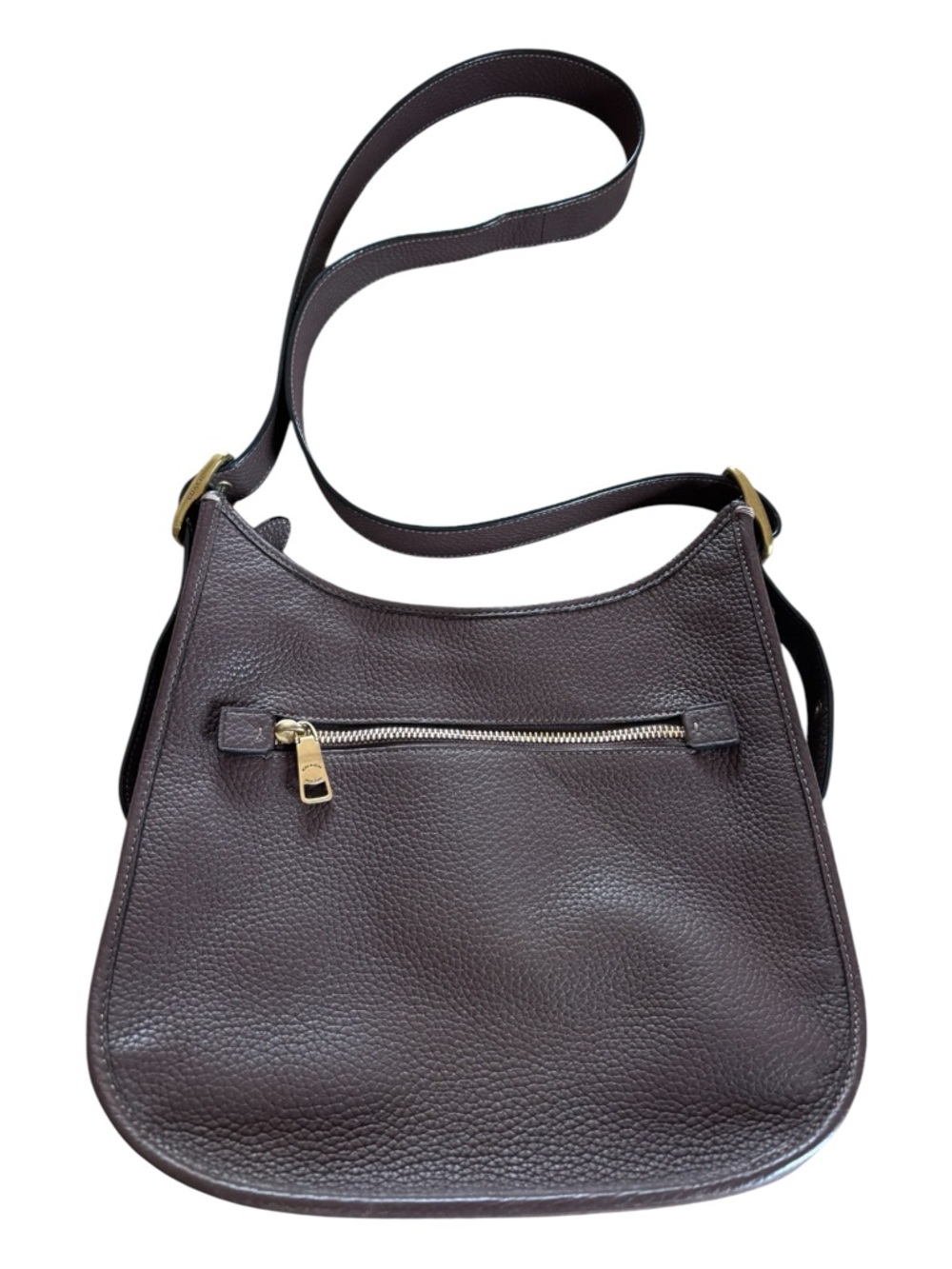 Coach Dark Brown Emory Pebbled Leather Shoulder Bag with Gold Hardware EUC